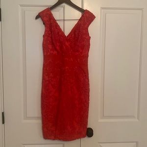 Tadashi Shoji Coral Cocktail Dress. Size 6. Worn once